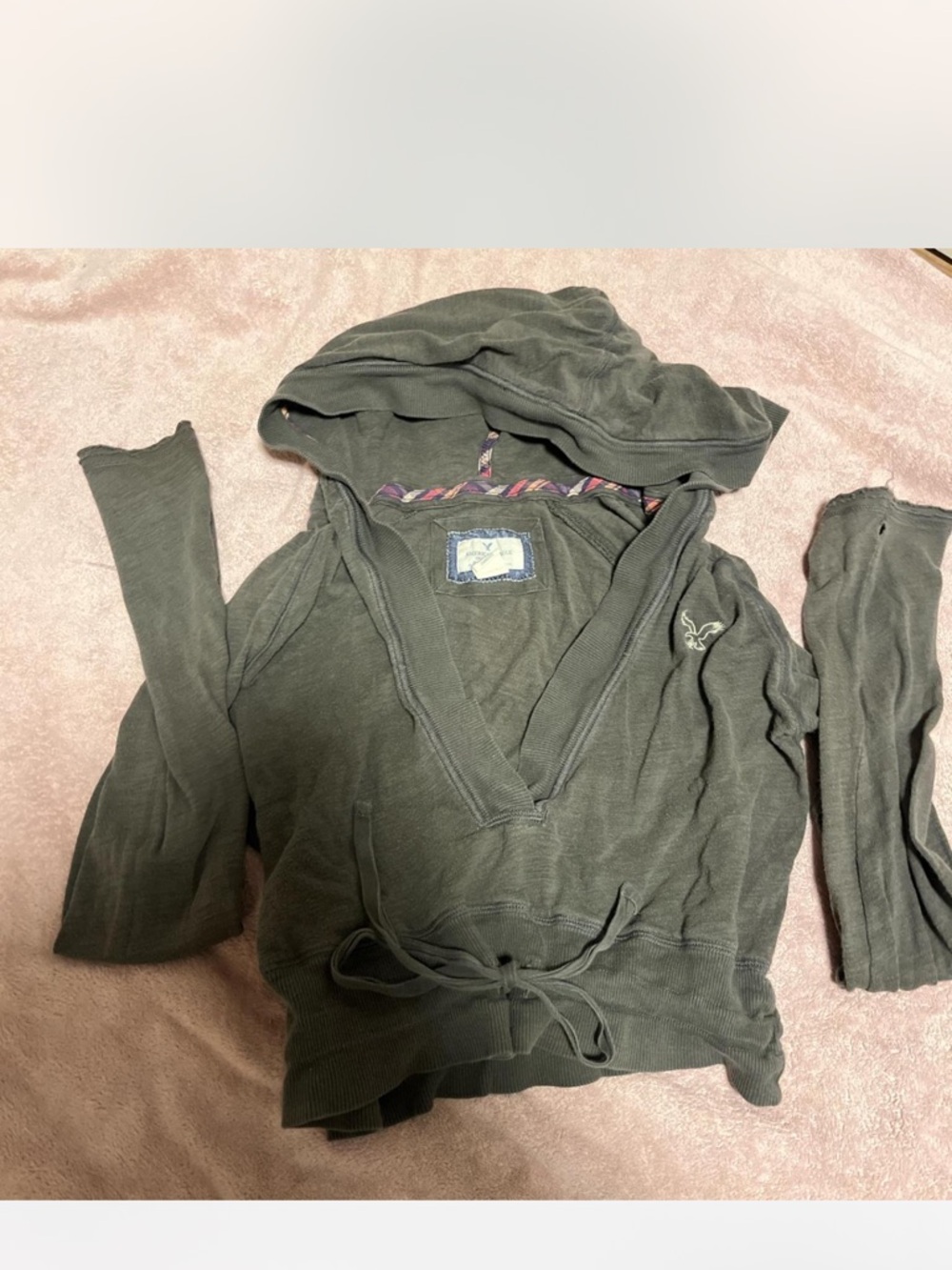 American Eagle Outfitters Grey Hooded Sweatshirt